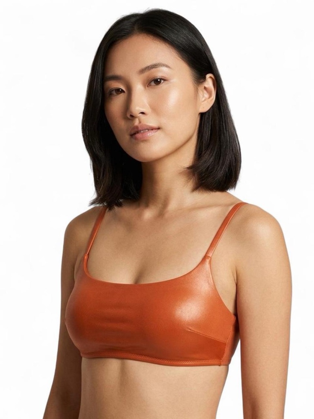 aerie Scoop Bikini Top in Rust Orange